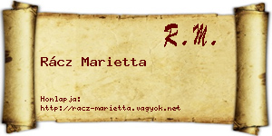 Rácz Marietta névjegykártya