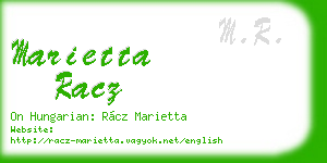 marietta racz business card