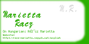 marietta racz business card